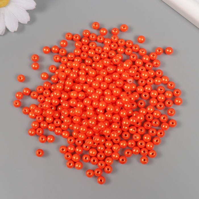 Набор бусин Набор бусин "Жемчуг" d 6 мм, 250 гр, морковный