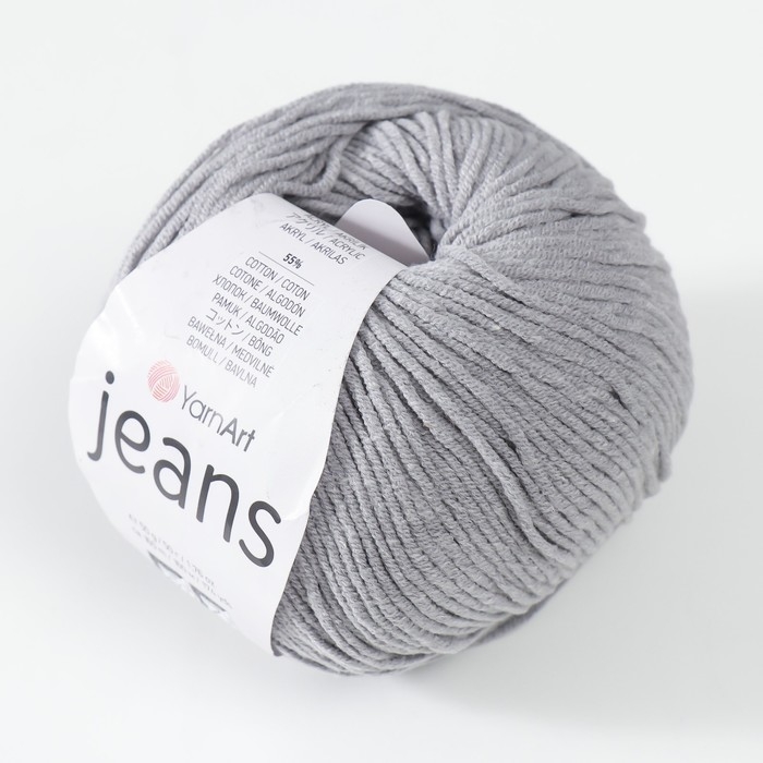 Пряжа Пряжа "Jeans" 55% хлопок, 45% акрил 160м/50гр (46 т.серый)