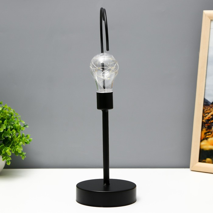 Ночник настольный Ночник настольный "Сердце" LED от батареек 3хААА черный 11х16,5х36,4 см RISALUX