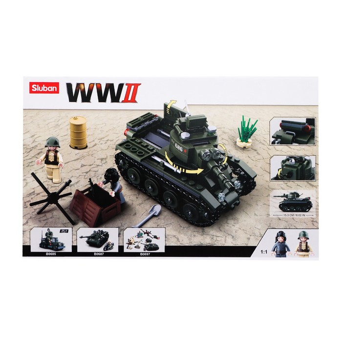 Конструктор Армия ВОВ «Боевой танк БТ-2», 347 деталей Конструктор Армия ВОВ «Боевой танк БТ-2», 347 деталей