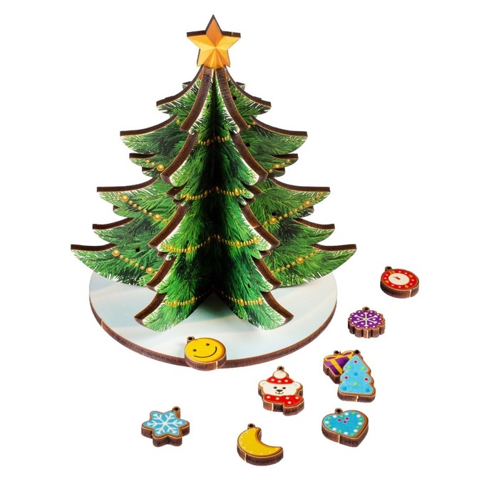 Модель из дерева «Ёлка сборная. Новогодние украшения» Модель из дерева «Ёлка сборная. Новогодние украшения»