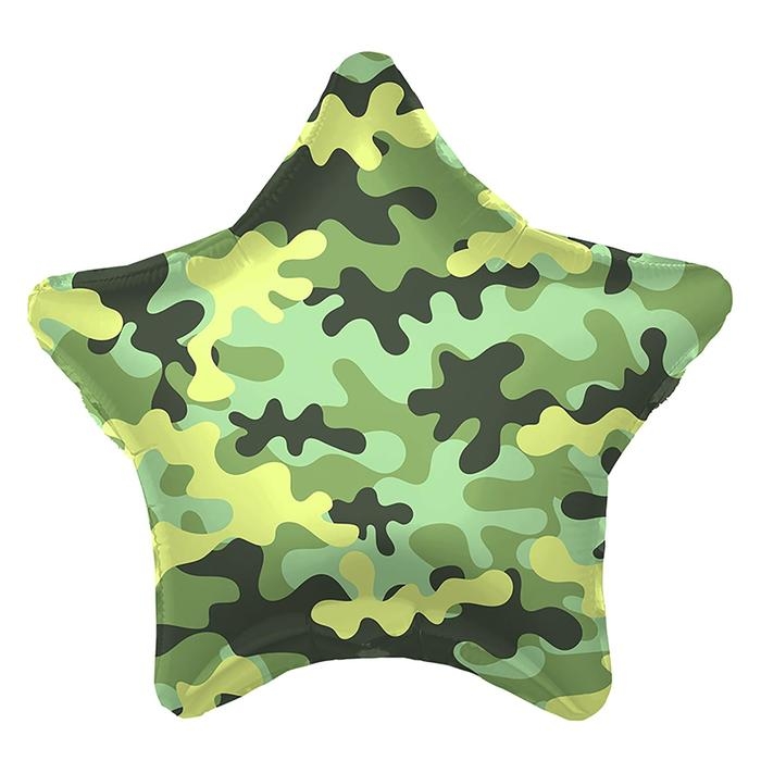 Шар фольгированный 19 Шар фольгированный 19" «Камуфляж», звезда