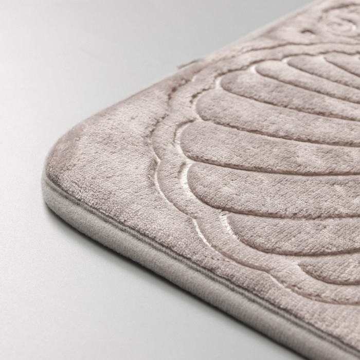 Коврик для ванной Доляна «Морское дно», 50×70 см, цвет серый Коврик для ванной Доляна «Морское дно», 50×70 см, цвет серый