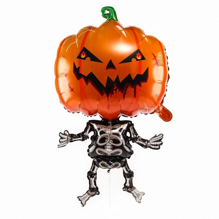 Шар фольгированный 36 Шар фольгированный 36" «Злой тыквоголовый скелет»