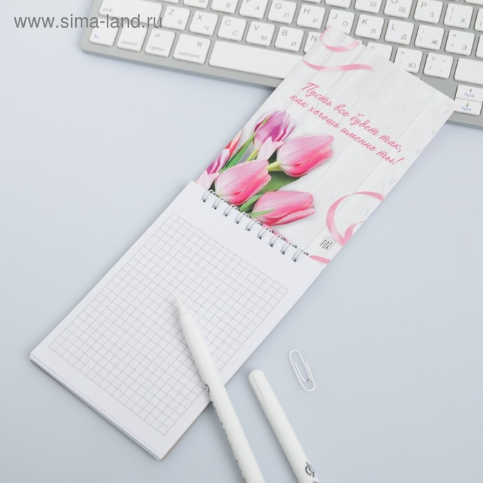 Блокнот на гребне А6, 40 листов«С 8 марта»