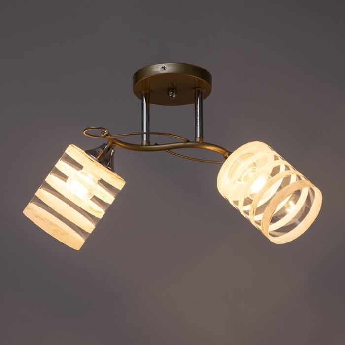 Люстра Люстра "Миа" 2х60Вт Е27 Золото, хром 38х32х28см