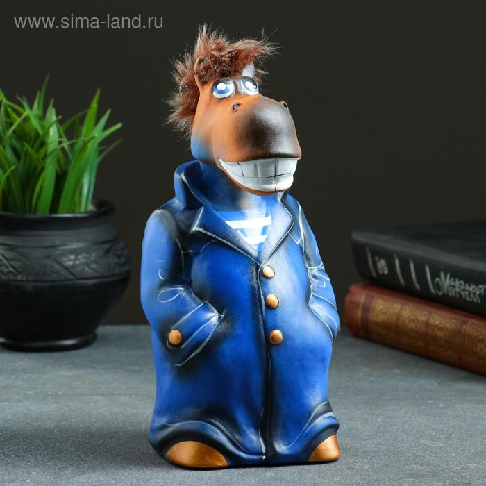 Копилка Копилка "Конь в пальто" 10х11х22см, синий