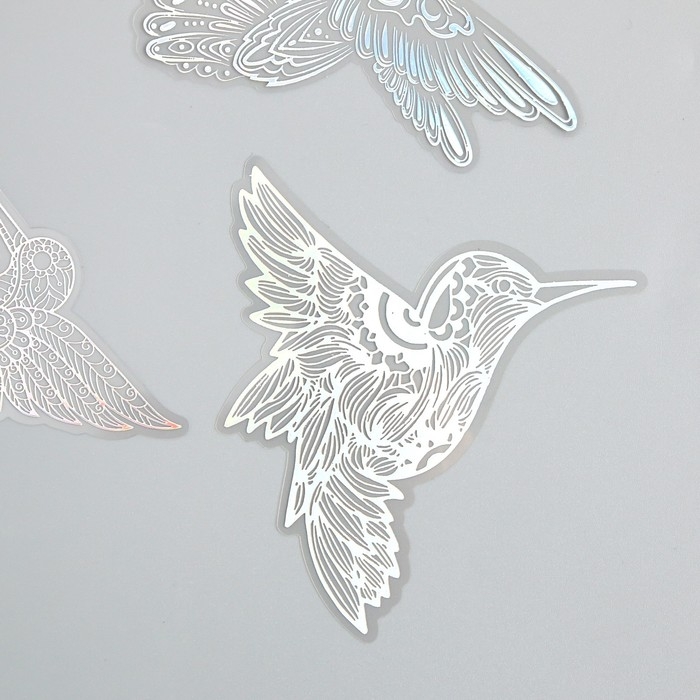 Наклейки для творчества Наклейки для творчества "Голография. Птички" d=10 см набор 10 шт 0,2х14х11 см