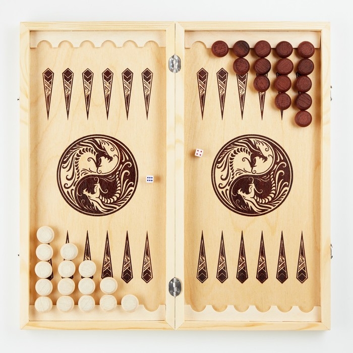 Нарды деревянные большие, настольная игра Нарды деревянные большие, настольная игра "Дракон", 40 х 40 см