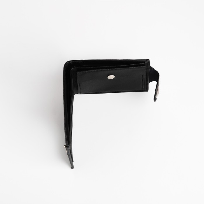 Портмоне мужское на магните, отдел для купюр, для карт, для монет, цвет чёрный Портмоне мужское на магните, отдел для купюр, для карт, для монет, цвет чёрный