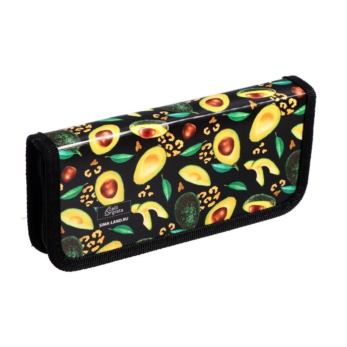 Пенал 1 секция, 90 х 195 х 25 мм, Calligrata Пенал 1 секция, 90 х 195 х 25 мм, Calligrata "Авокадо классика", ламинированный картон