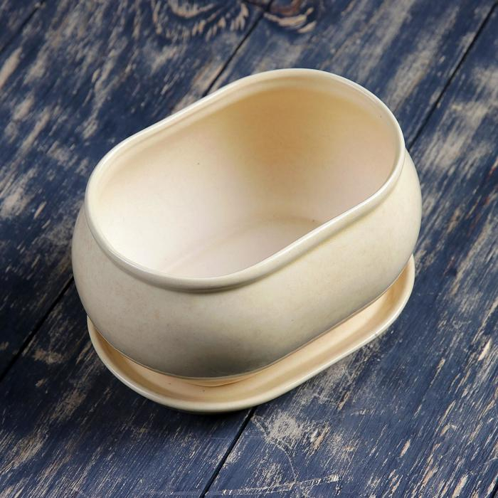 Горшок цветочный Танго№3 1,1л 15*10*10см бежевый Горшок цветочный Танго№3 1,1л 15*10*10см бежевый