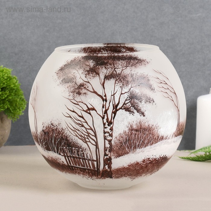 Ваза  Ваза "Монохром" шаровая (коричневый) 4л  d-13. 19х19см