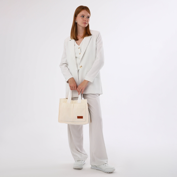 Сумка молодёжная на молнии, цвет молочный Сумка молодёжная на молнии, цвет молочный