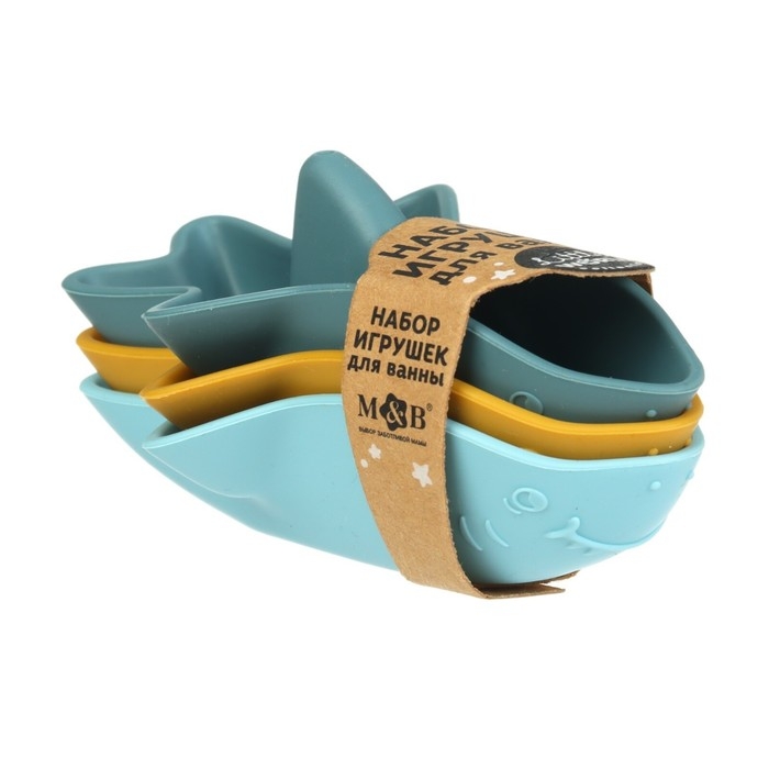 Набор игрушек для ванны «Акула-лодочка», 3 шт., Mum&Baby Набор игрушек для ванны «Акула-лодочка», 3 шт., Mum&Baby
