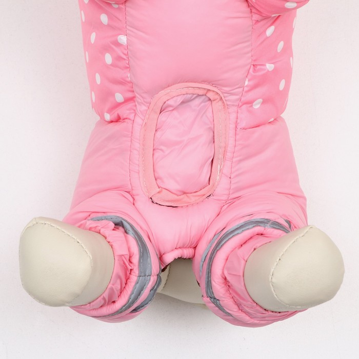 Комбинезон для собак Комбинезон для собак "Горошек", размер 18 (ДС 31, ОГ 46, ОШ 38 см), розовый