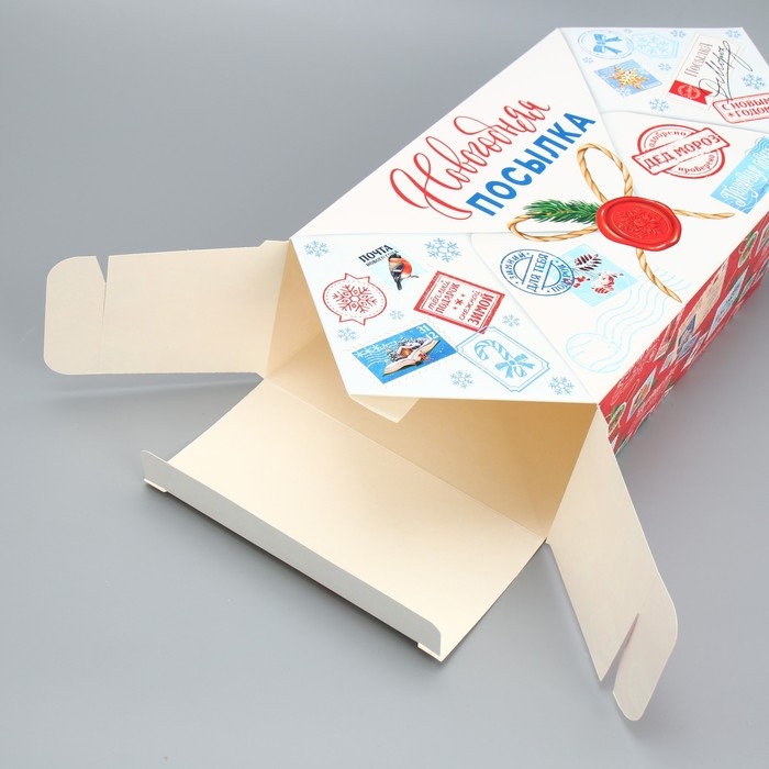 Подарочная коробка - конфета новогодняя складная «Новогодняя почта», 18 х 28 х 10 см, Новый год Подарочная коробка - конфета новогодняя складная «Новогодняя почта», 18 х 28 х 10 см, Новый год