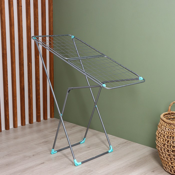 Сушилка для белья напольная складная, рабочая длина 18 м, высота от пола 95 см, ширина 54 см, цвет серый Сушилка для белья напольная складная, рабочая длина 18 м, высота от пола 95 см, ширина 54 см, цвет серый