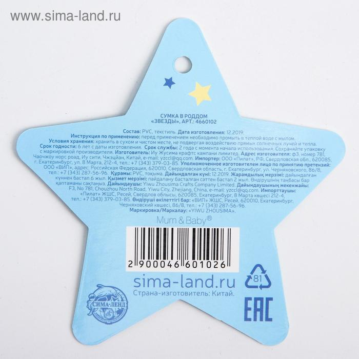 Сумка в роддом «Звёзды», размер 50х31 см, до 10 кг., цвет прозрачный/голубой, Mum&Baby Сумка в роддом «Звёзды», размер 50х31 см, до 10 кг., цвет прозрачный/голубой, Mum&Baby