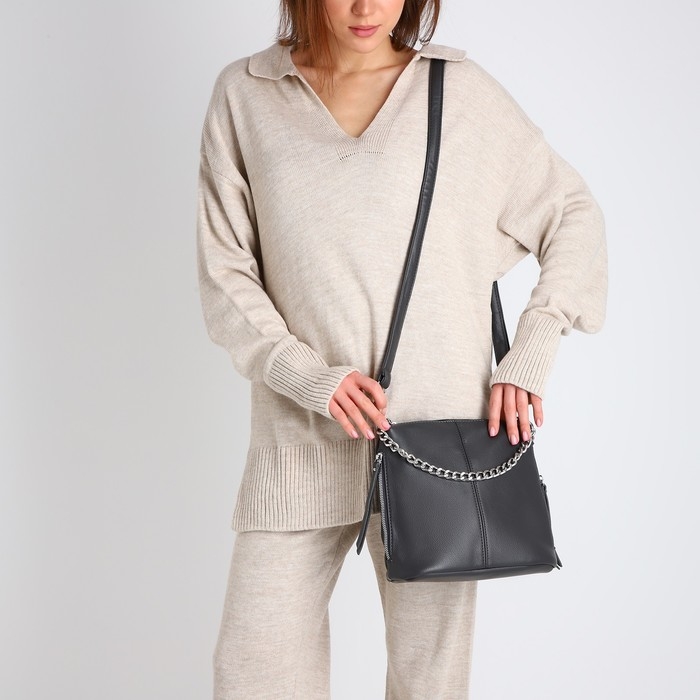 Сумка-мешок на молнии, цвет серый Сумка-мешок на молнии, цвет серый