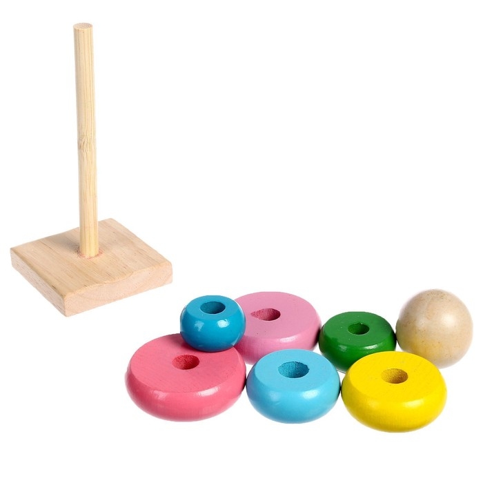 Развивающая игрушка «Пирамидка из дерева» Развивающая игрушка «Пирамидка из дерева»