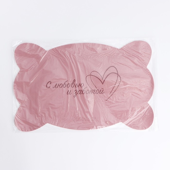 Коврик под миску форменный «Кость», 39,5 х 25 см, розовый Коврик под миску форменный «Кость», 39,5 х 25 см, розовый