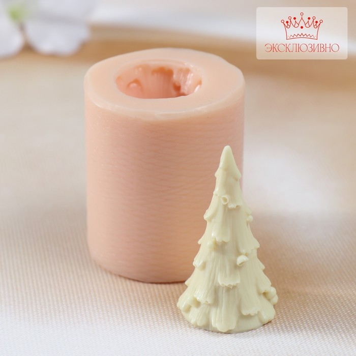 Новогодний молд силикон Новогодний молд силикон "Ёлка с шарами" (издел. 2,5х2,5х5 см)