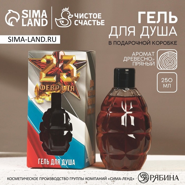 Гель для душа «С 23 Февраля», 250 мл, аромат цитруса, HARD LINE Гель для душа «С 23 Февраля», 250 мл, аромат цитруса, HARD LINE