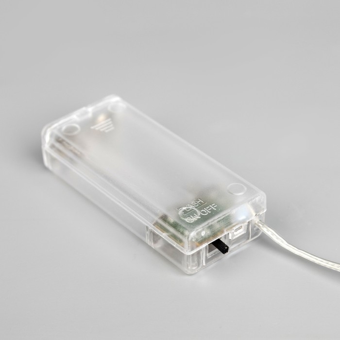 Гирлянда «Нить» 2 м роса с насадками «Снежная ёлочка», IP20, серебристая нить, 20 LED, 2 режима, батарейки ААх2 (нет в комплекте), свечение белое Гирлянда «Нить» 2 м роса с насадками «Снежная ёлочка», IP20, серебристая нить, 20 LED, 2 режима, батарейки ААх2 (нет в комплекте), свечение белое