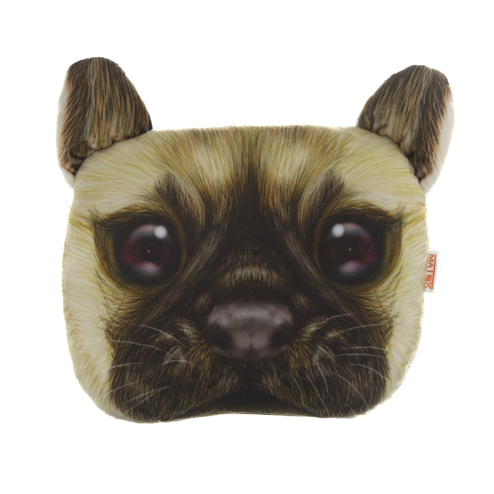 Подушка на подголовник МАТЕХ ANIMALS LINE, Мопс, 30 х 25 х 10 см, коричневый, бежевый Подушка на подголовник МАТЕХ ANIMALS LINE, Мопс, 30 х 25 х 10 см, коричневый, бежевый