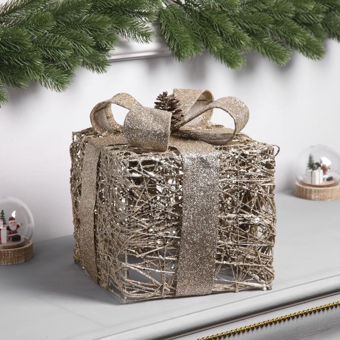 Фигура световая  Фигура световая "Подарок", 29х20х20, 20 LED, AAx3 (не в компл.), Т/БЕЛЫЙ