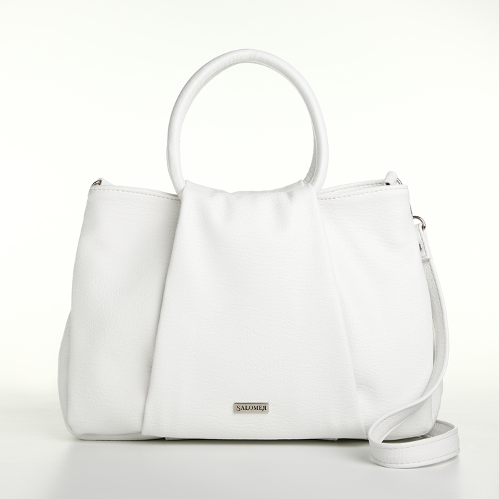 Сумка женская на молнии, цвет белый