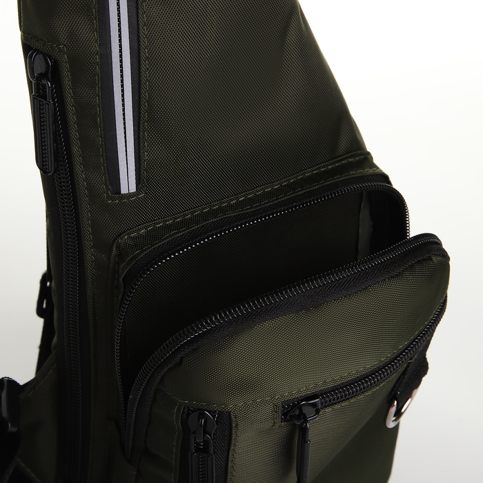 Сумка-слинг мужская из текстиля, цвет хаки Сумка-слинг мужская из текстиля, цвет хаки