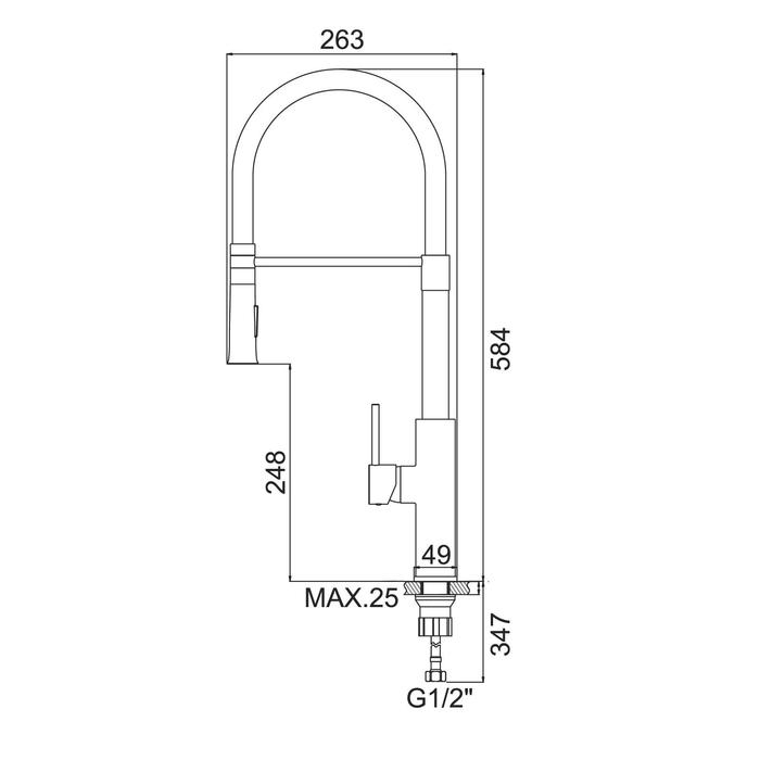 Смеситель для кухни Accoona A4890F-1, однорычажный, латунь, черный/хром Смеситель для кухни Accoona A4890F-1, однорычажный, латунь, черный/хром