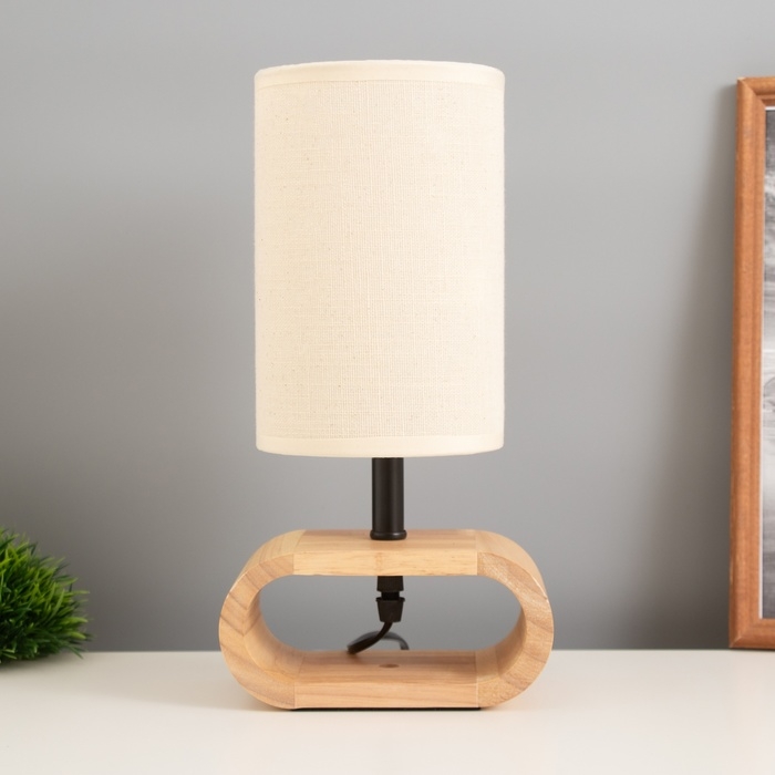 Лампа настольная Лампа настольная "Лилит" 1х40Вт Е27 светлое дерево 11,5х20х30см