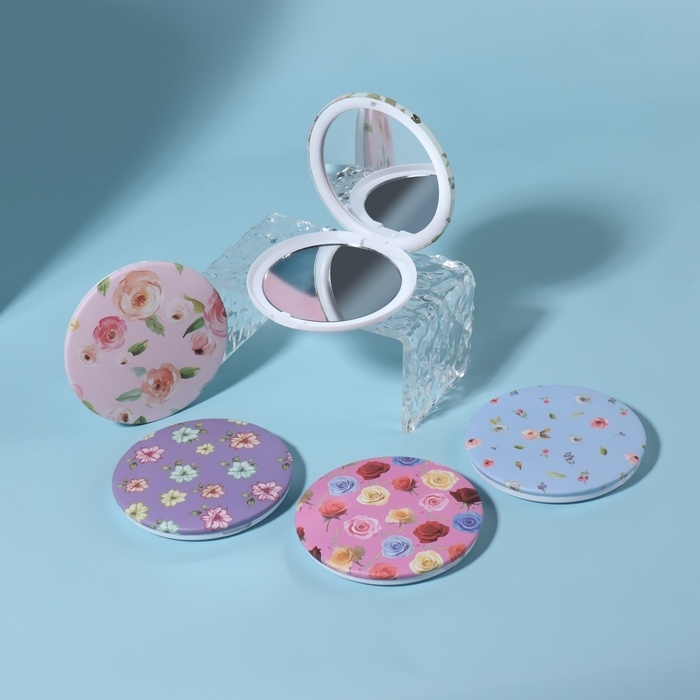 Зеркало складное «Цветы», d = 7,5 см, с увеличением, рисунок МИКС Зеркало складное «Цветы», d = 7,5 см, с увеличением, рисунок МИКС