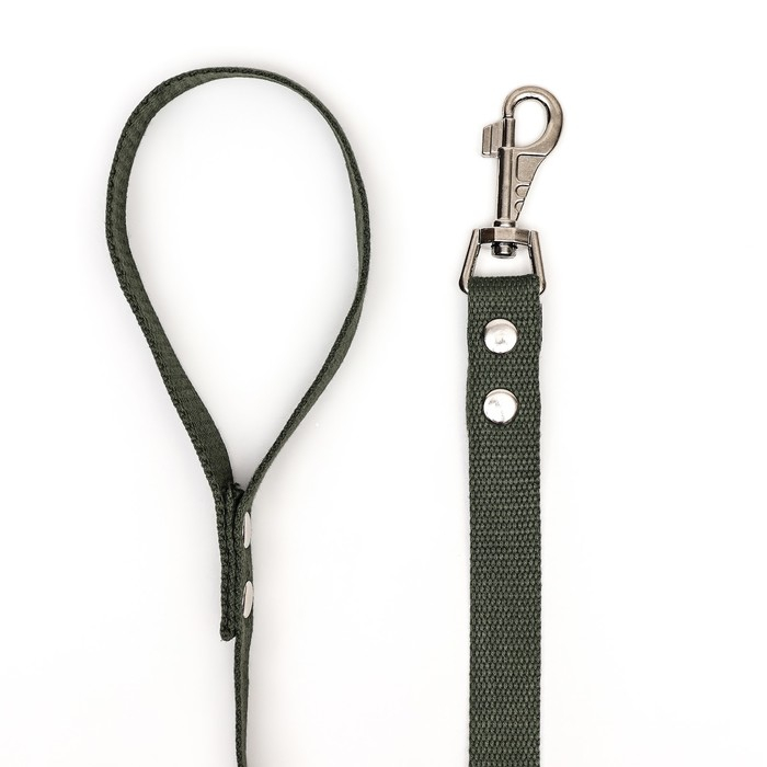 Поводок брезентовый 10 м х 2,5 см, тёмно-зелёный Поводок брезентовый 10 м х 2,5 см, тёмно-зелёный