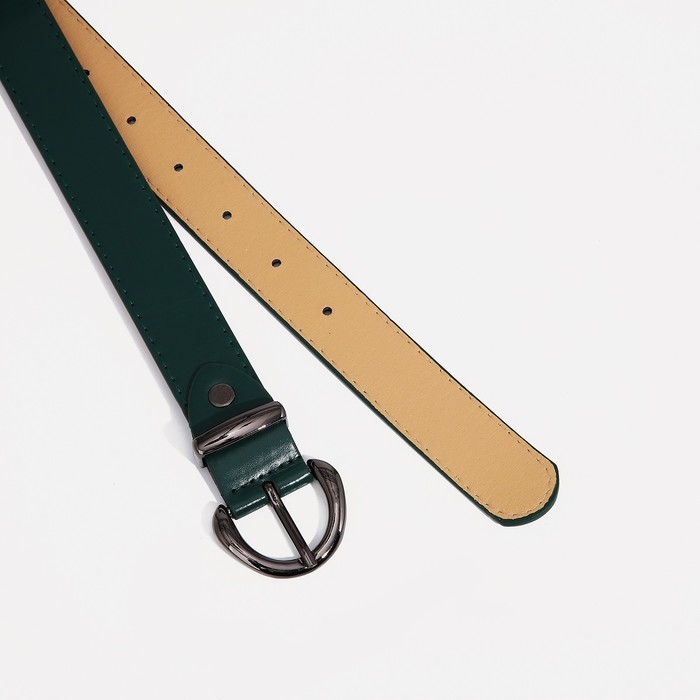Ремень женский, ширина 2.7 см, винт, пряжка металл, цвет зелёный
