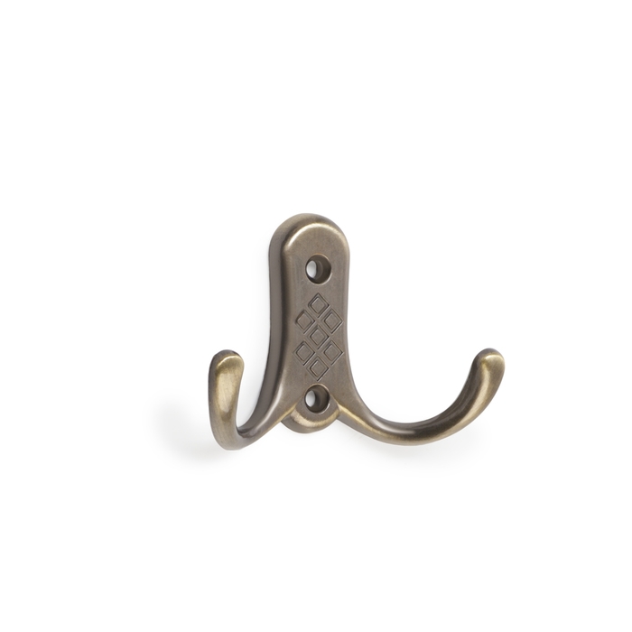 Крючок мебельный ТУНДРА TKD024 LIGHT, двухрожковый, бронза Крючок мебельный ТУНДРА TKD024 LIGHT, двухрожковый, бронза