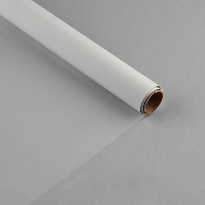 Плёнка для цветов упаковочная матовая прозрачная «Белая», 0.6 x 10 м Плёнка для цветов упаковочная матовая прозрачная «Белая», 0.6 x 10 м