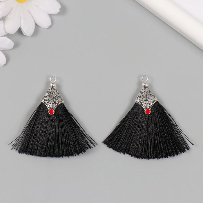 Декор для творчества текстиль Декор для творчества текстиль "Кисть Восток" чёрный набор 2 шт 1,6х4,5 см