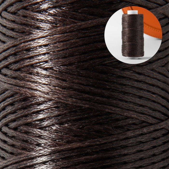Нитки вощёные, плоские, 150D/16, 0,8 мм, 50 ± 2 м, цвет коричневый Нитки вощёные, плоские, 150D/16, 0,8 мм, 50 ± 2 м, цвет коричневый
