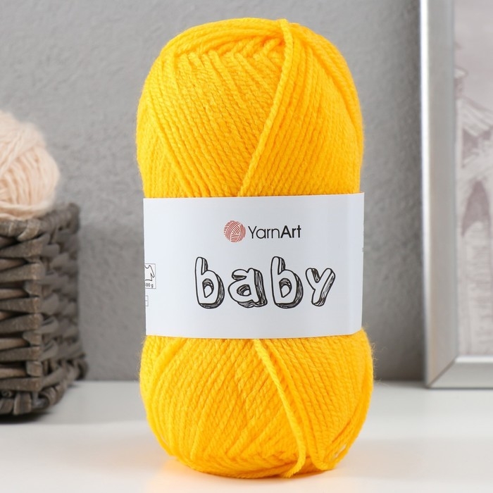 Пряжа Пряжа "Baby" 100% акрил 150м/50гр (32 желтый)