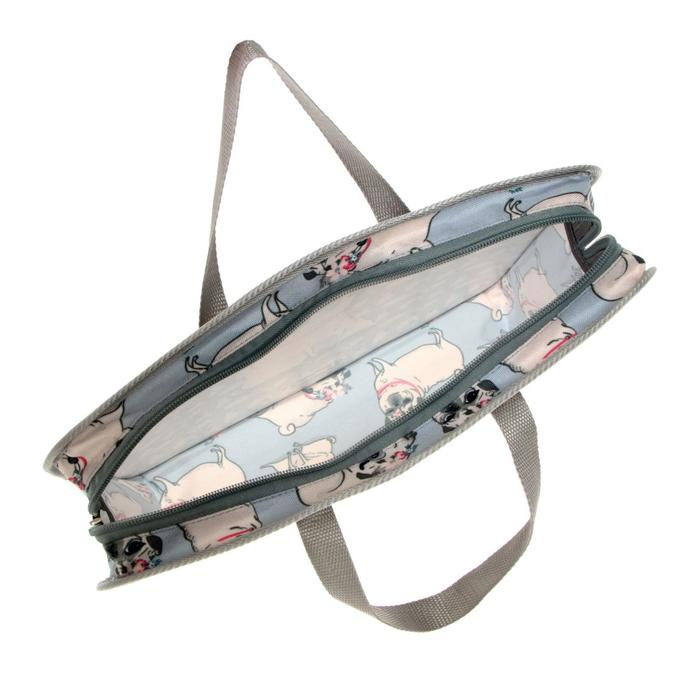 Папка с ручками А4, 335 х 265 х 60 мм, ErichKrause Папка с ручками А4, 335 х 265 х 60 мм, ErichKrause "Chilling Dog", 600 мкм, молния сверху, с принтом