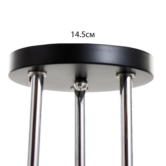 Люстра Люстра "Милава" 3хЕ27 40Вт чёрно-хромовый 62х62х27 см BayerLux