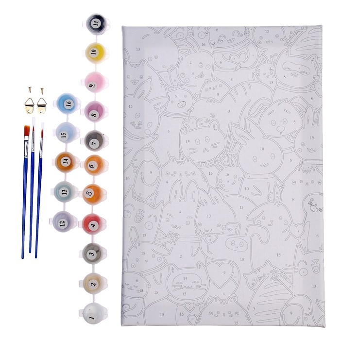 Картина по номерам на холсте с подрамником «Мультяшный паттерн», 20х30 см Картина по номерам на холсте с подрамником «Мультяшный паттерн», 20х30 см