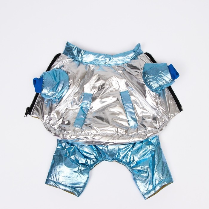 Комбинезон Комбинезон "Блеск", размер 14 (ДС 32 см, ОГ 42 см, ОШ 31 см), серебряно-голубой