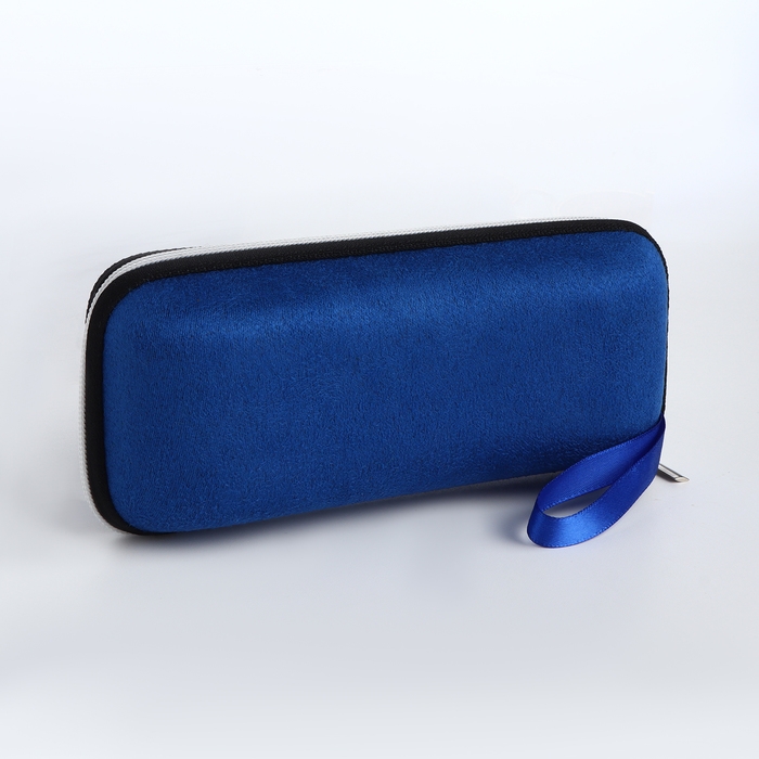 Футляр для очков на молнии, длина 17 см, цвет синий Футляр для очков на молнии, длина 17 см, цвет синий