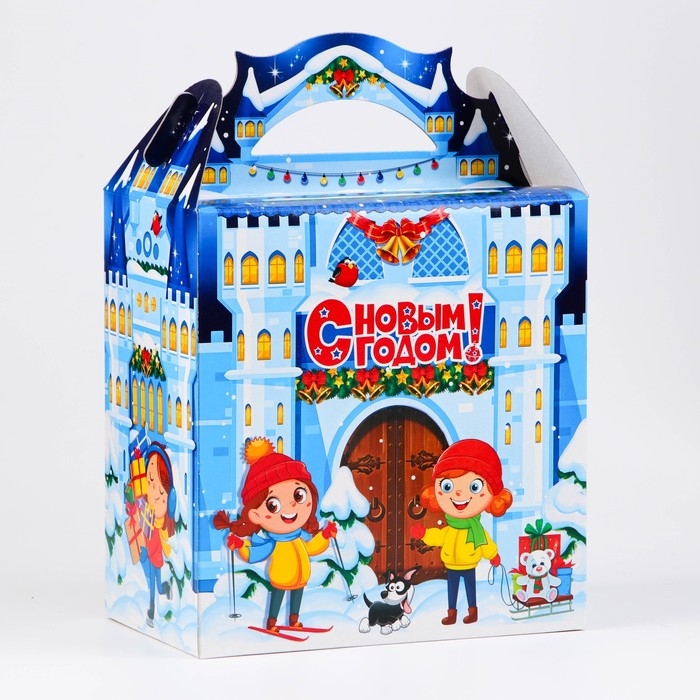 Новый год. Коробка подарочная новогодняя Ларец Новый год. Коробка подарочная новогодняя Ларец "Крепость" 18,2 х 11,5 х 26 см.