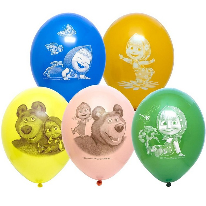 Шар латексный 14 Шар латексный 14" «Маша и Медведь», пастель, набор 50 шт., цвета МИКС